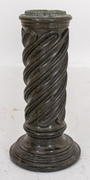 Classical Style Carved Black Marble Pedestal Base (9021544825139)