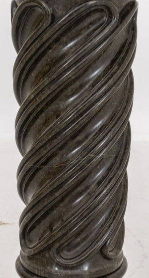 Classical Style Carved Black Marble Pedestal Base (9021544825139)