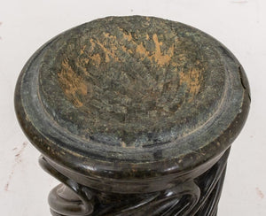 Classical Style Carved Black Marble Pedestal Base (9021544825139)