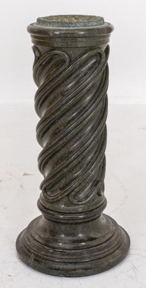 Classical Style Carved Black Marble Pedestal Base (9021544825139)