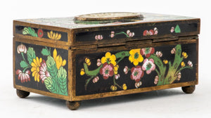 Chinese Cloisonne Decorative Box w/ Jade Panel (8896105382195)