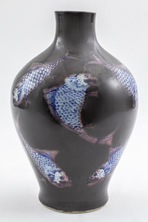 Japanese Koi Fish Ceramic Vase (8900356768051)