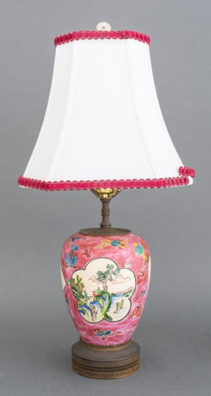 Vintage Pottery Plum Shape Table Lamp (8951181476147)