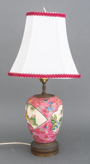 Vintage Pottery Plum Shape Table Lamp (8951181476147)