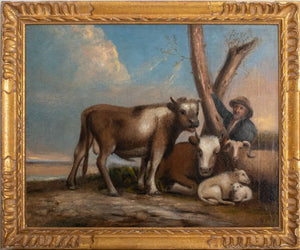 European School Farmer & Herd Oil on Canvas (9618642567475)