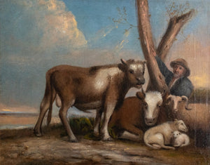 European School Farmer & Herd Oil on Canvas (9618642567475)