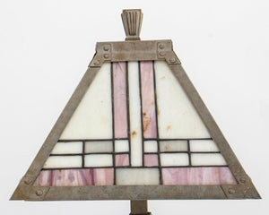 Art Deco Style Slag Glass Table Lamp (8950920577331)