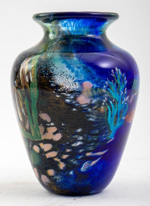 Art Glass Vase With Marine Scenes (8896035848499)