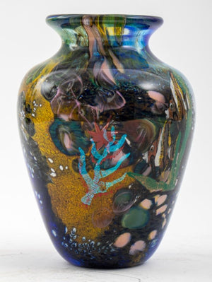 Art Glass Vase With Marine Scenes (8896035848499)