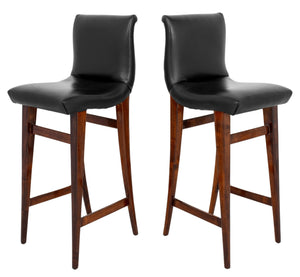 Mid-Century Modern Style Black Bar Stools, Pair (9399918166323)