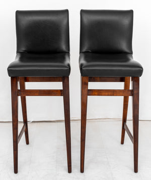 Mid-Century Modern Style Black Bar Stools, Pair (9399918166323)