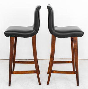 Mid-Century Modern Style Black Bar Stools, Pair (9399918166323)