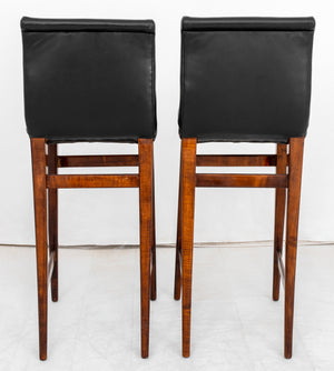 Mid-Century Modern Style Black Bar Stools, Pair (9399918166323)