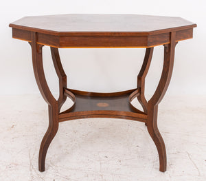 Edwardian Octagonal Inlaid Rosewood Lamp Table (8346514260275)