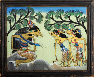 Indonesian Reverse Painting on Glass with Gilt (8444097724723)