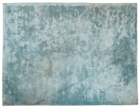 Contemporary Marbled Blue Rug, 8' 2