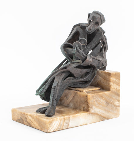 Brutalist 'The Collector' Bronze Sculpture