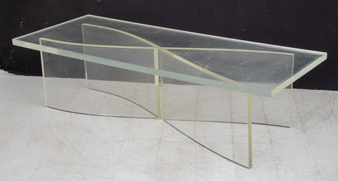 Modern X Form Lucite Coffee Table, 1970s