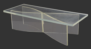 Modern X Form Lucite Coffee Table, 1970s (9094758629683)