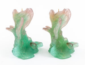 Daum Pate de Verre Candlestick Holders, Pair (8898417492275)