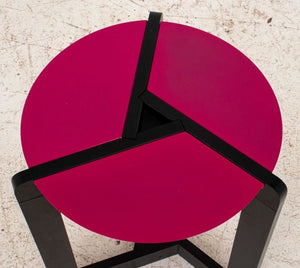 Postmodern Shocking Pink and Black Side Table (9057989656883)