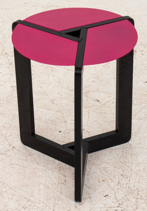 Postmodern Shocking Pink and Black Side Table (9057989656883)