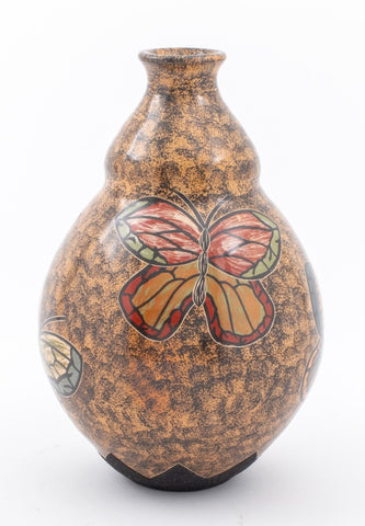 Nicaraguan Modern Ceramic Vase w/ Butterfly Motif