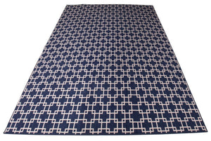 Stark Blue and White Geometric Area Rug (9008695607603)