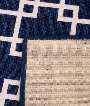 Stark Blue and White Geometric Area Rug (9008695607603)