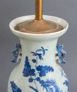 Chinese Large Porcelain Baluster Vase Lamp Mounted (8951159030067)