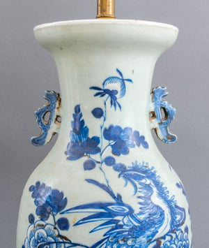 Chinese Large Porcelain Baluster Vase Lamp Mounted (8951159030067)