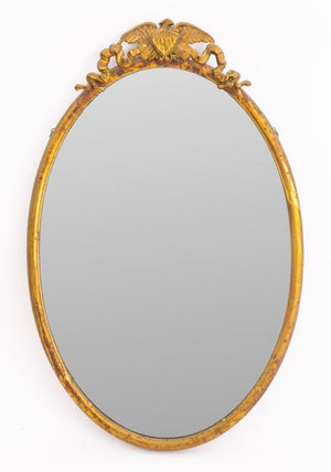 American Chased Gilt Metal Medaillon Mirror (8948563607859)