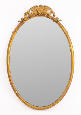 American Chased Gilt Metal Medaillon Mirror