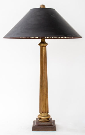 Neoclassical Style Gilt Metal Column Table Lamp (8952576475443)