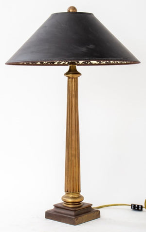 Neoclassical Style Gilt Metal Column Table Lamp (8952576475443)