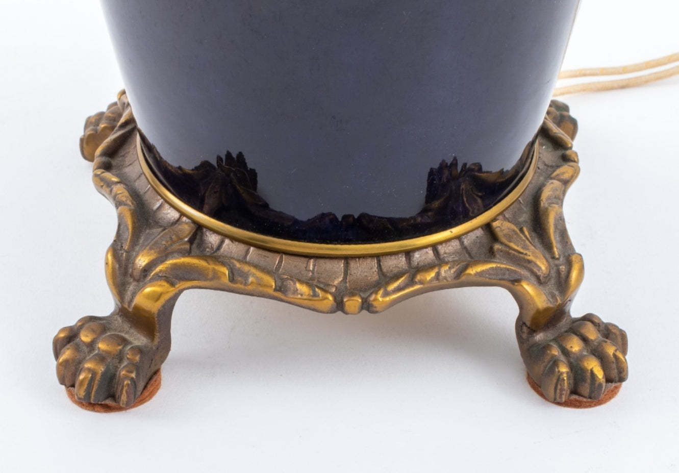 British Moorcroft "Pomegranate" Vase Lamp, 1920s Showplace