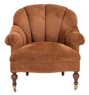 Brown/Vermilion Chenille Upholstered Arm Chair (8337759535411)