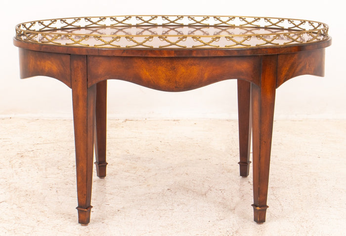 Neoclassical Style Galleried Oval Low Table