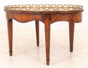 Neoclassical Style Galleried Oval Low Table (8470393028915)