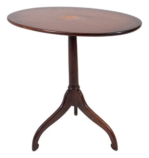 Queen Anne Style Mahogany Tilt-Top Tripod Table (8364898222387)