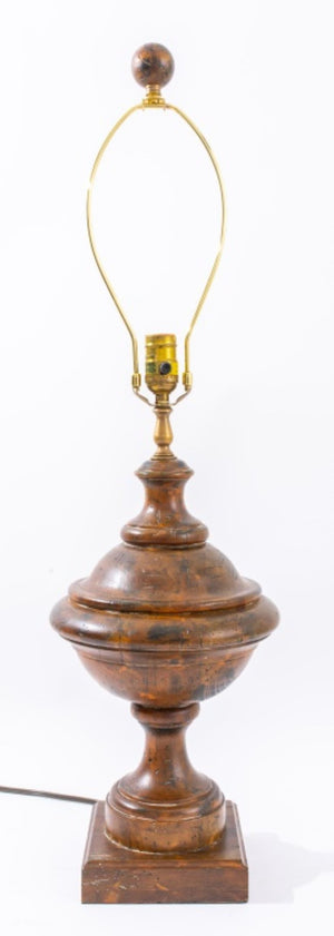 Neoclassical Style Carved Wood Urn Table Lamp (8951164764467)
