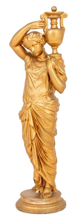 Neoclassical Style Gilded Female Figure Sculpture (9655022125363)