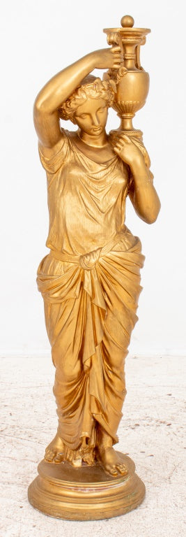 Neoclassical Style Gilded Female Figure Sculpture (9655022125363)