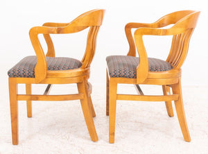 Vintage Ash Wood Banker's Chairs, Pair (9148128198963)