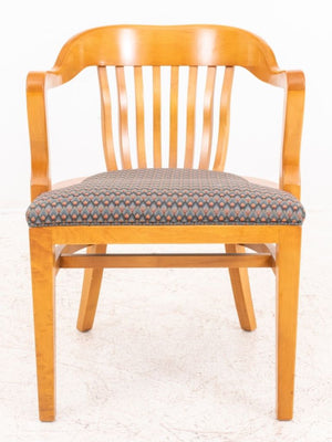 Vintage Ash Wood Banker's Chairs, Pair (9148128198963)