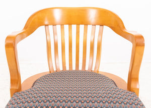 Vintage Ash Wood Banker's Chairs, Pair (9148128198963)