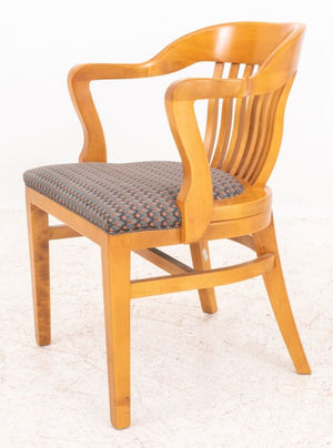 Vintage Ash Wood Banker's Chairs, Pair (9148128198963)