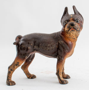 Vintage Bull Dog Painted Cast Iron Door Stopper (8907572511027)