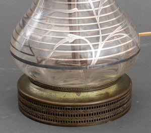 Art Nouveau Silver Overlay Glass Table lamp (8949856993587)