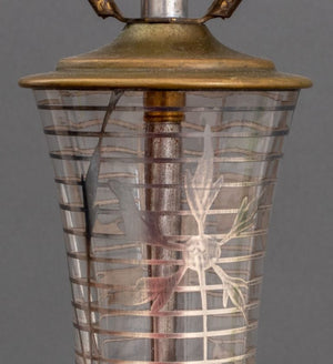 Art Nouveau Silver Overlay Glass Table lamp (8949856993587)